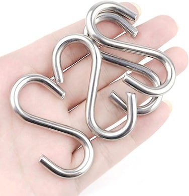Marrkhor 5-Piece Heavy Duty Stainless Steel S Shaped Hooks, Load Capacity 5 KG