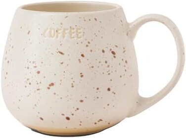 Marrkhor Bone Chine Speckled Cream Stoneware Coffee Mug 400ml with Rustic Texture, Matte Glaze,Drinkware for Hot Tea