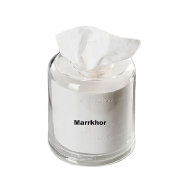 Marrkhor Tissue Box Round- Acrylic Round Transparent Tissue Box Dispenser For Kitchen Bedroom Office