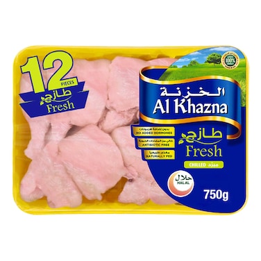 Al Khazna, Chicken, Fresh Whole Chicken Cut into 12 Skinless Pieces, 750g