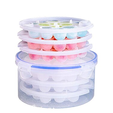 Ice Cubes Trays with Storage Container Ice Cube Mould Easy Release with Lid for Home Kitchen, Freezer, Mixed Drinks, Whiskey, Cocktails (3 Pack)