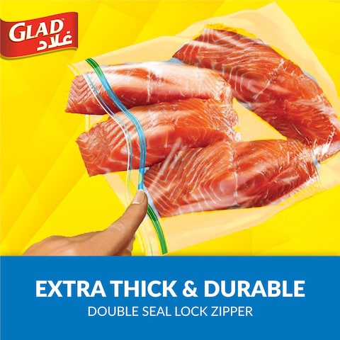 Glad Freezer Zipper Bags, 40 Bags, 16.8x18cm