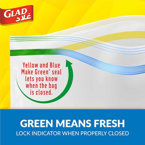 Glad Freezer Zipper Bags, 40 Bags, 16.8x18cm