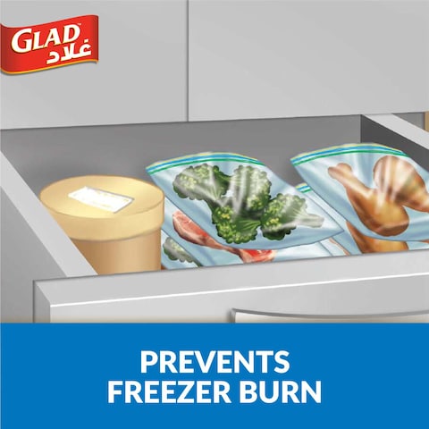 Glad Freezer Zipper Bags, 40 Bags, 16.8x18cm