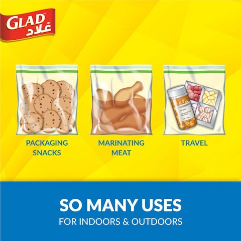 Glad Freezer Zipper Bags, 40 Bags, 16.8x18cm