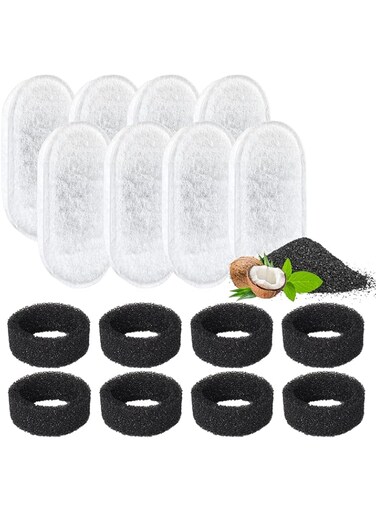 MISFANS 8 Pack cat water fountain filter &amp; 8 Pack Replacement Pre-Filter Sponges,used for 108oz/3.2L Automatic Pet Fountain Cat Water Fountain Dog Water Dispenser