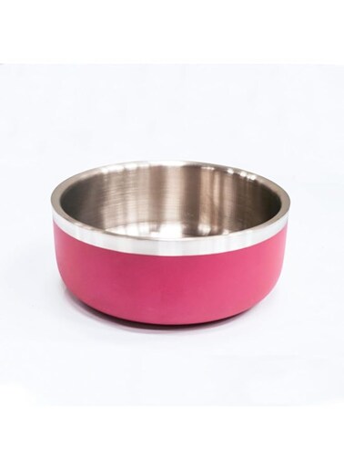 Saluki Stainless Steel Double Wall Dog Bowls, 700 ml Capacity, Maroon