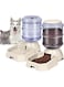 TOMVAES 2 pcs Automatic Pet Feeder Medium and Small Pet Automatic Food Feeder and Drinker Set, Dog Travel Supplies Feeder and Drinker Cat Rabbit Pet Animal (Food Feeder +Waterer)