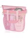 Tazweeq Portable Shower Tote, Transparent Mesh Cosmetic Bag, Travel Toiletries Bag, Shower Bag Ideal for Gym, Travel, Camping, Beach, Sunscreen, Dorm and College Essentials(Pink)