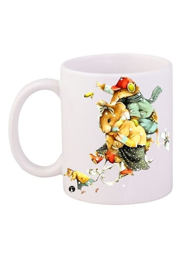 Bunny Printed Coffee Mug White/Brown/Green