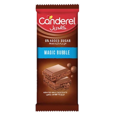 Canderel Magic Bubble No Added Sugar Milk Chocolate Bar, 74g