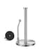MostNow Paper Towel Holder Countertop,Paper Towel Holder Stand with Weighted Base Suction Cups, Stainless Steel Roll Holder for Home Kitchen Countertop Tabletop (Silver)