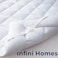 Infini Homes White Mattress Topper   550GSM Microfiber Filling   Size 90x190 cm   Experience Luxurious Comfort and Support