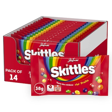 Skittles Original Fruits Candy Pack of 14, 38g