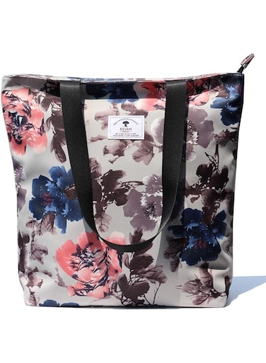 ESVAN Original Floral Tote Bag Shoulder Bag for Gym Hiking Picnic Travel Beach