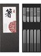 Chopsticks Reusable 18/8 Stainless Steel Chopsticks Multipack Dishwasher Safe Chop Sticks Cute Laser Engraved Non-slip Japanese Korean Chopstick for Cooking Eating 9 1/4 Inches 5 Pairs Gift Set