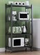 Kitchen Storage Rack and Heavy Duty Metal Shelving Unit on Rolling Cart for Garage, Kitchen, Basement, Pantry, 4-Tier Thick Foldable Storage Shelves with Wheels, Large Capacity, Black