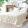 4 Piece 60% Rayon Derived from Bamboo 40% Polyester Cooling Queen Size Bedding Sheet Set, Luxury Silky Soft Breathable for Hot Sleeper, Includes 1 Fitted Sheet (150cm x 200cm) with 40 cm deep pocket,1 Flat Sheet (230cm x 260cm) and 2 Standard Pillowcases (50cm x 75cm), Cream