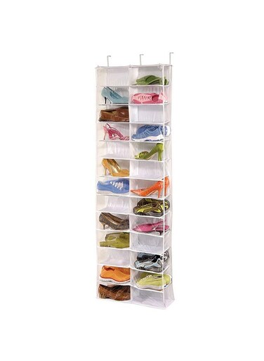 Shoe Rack Storage Organizer Holder Folding Hanging Door Closet White