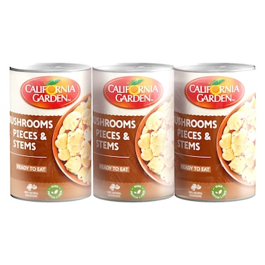 California Garden Mushroom Pieces &amp; Stems, 425g Pack of 3