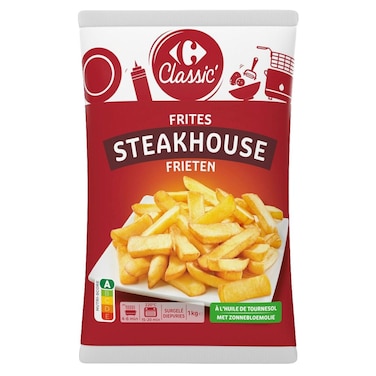 Carrefour Classic Steakhouse Frozen Fries, 1kg