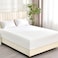 Home 100% Washed Cotton Fitted Sheet King 198cm x 200cm x 40cm Deep Pocket and 2.5cm Wider Elastic, Breathable &amp; Easy Fit, White