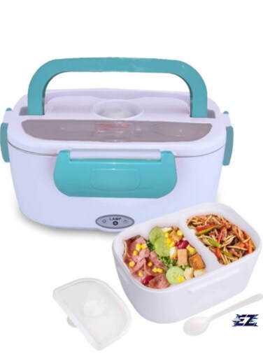 Electric Lunch Box for Car &amp; Home, Portable Food Warmer with Leakproof BPA-Free Snack Boxes, Microwave Safe &acirc;&euro;&ldquo; Ideal for Adults, Girls &amp; Boys (Blue)