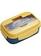 Premium 3-Compartment Lunch Box with Integrated Phone Stand &amp; 2 Utensils &ndash; Durable BPA-Free Plastic, 1200 ml, Leak-Proof, Microwave &amp; Dishwasher Safe &ndash; Ideal for School, Office, Travel, (Yellow)