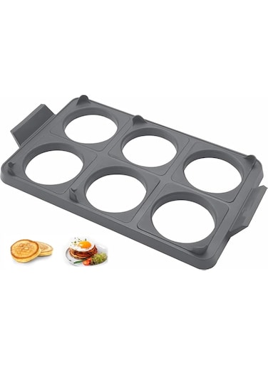 THE WHITE SHOP Egg Rings for Frying Eggs Round Fried Egg Cooker Ring,Griddle Egg Ring Tray Non-Stick Detachable Egg Molds for Cooking,Breakfast Sandwiches,Pancake