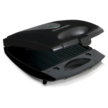 Black+Decker TS4080-B5 4-Slice Interchangeable Plate Sandwich and Grill Maker, Black
