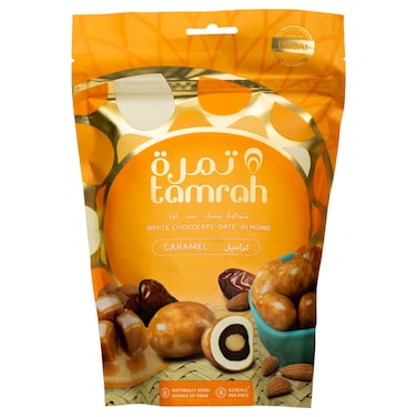 Tamrah Caramel Chocolate Covered Date with Almond, 100g