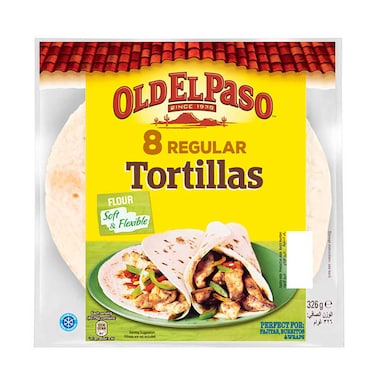 Old El Paso Regular Flour Tortillas 8 Tortillas, 326g