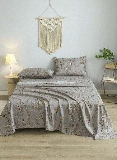 Home 4 Pieces Bedsheet Set, Cherry Blossom.