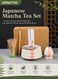 Japanese Matcha Tea Set &acirc;&euro;&ldquo; 4-Piece Ceramic Matcha Bowl Kit with Bamboo Whisk, Spoon &amp; Whisk Stand (Pink)