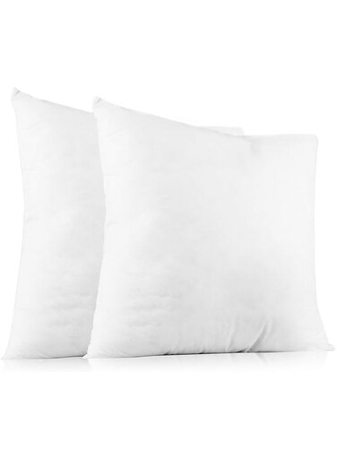 Plain Throw Pillow Cushion Inserts: White Square Throw Pillows for Couch, Sofa, Bed - Euro Accent Pillow Stuffers for Sham Covers - Large Filler Cushions - 20 Inch x 20 Inch Pillow Insert, Set of 4
