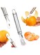 COKSDUPID Stainless Steel Orange Peeler   Easy to Peel   Long Handle Orange Citrus Peeler Tool   Triangular-Blade &amp; Zigzag-Shovel Orange Peeler Gadget