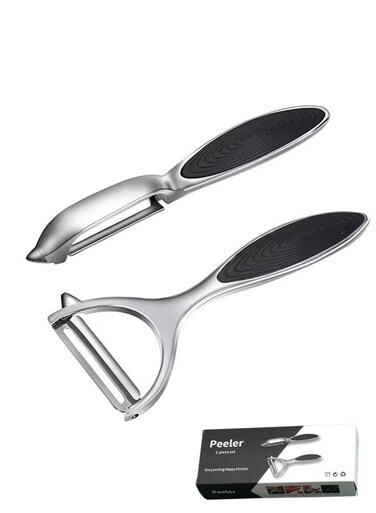2pcs Vegetable Peeler for Kitchen, Fruit, Carrot, Veggie, Potatoes Peeler, Y-Shaped and I-Shaped Stainless-Steel Multi-Function Set Peelers, Non-Slip Handle &amp; Sharp Blade