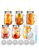 16oz Glass Mason Jar Set of 6 with Lids and Straws - Mason Jars with Handles for Cold Drinks - Glass Mason Jars with Metal Lids, Plastic Straws, and Straw Hole Covers
