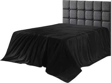 Zen 100% Egyptian Cotton Flat Bed Sheet - Black, Twin/Single