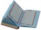 A colored Quran with colored edges, a colored cover, and colored paper, small size, measuring 8 x 6, white color