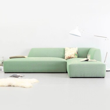 Karnak Mont 3 Seater L-Shape Velvet Sofa - Laurel Green