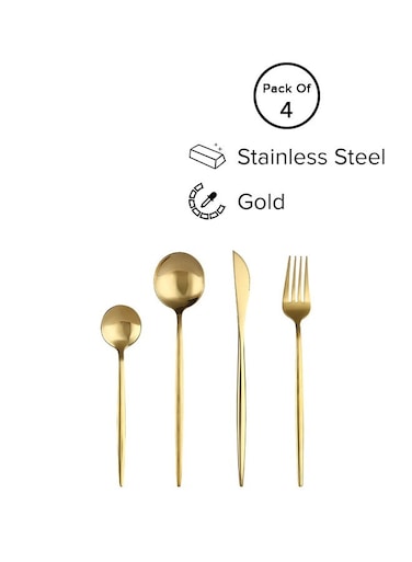 Stainless Steel Dinnerware Fork,Spoon And Knife Cutlery Set Gold