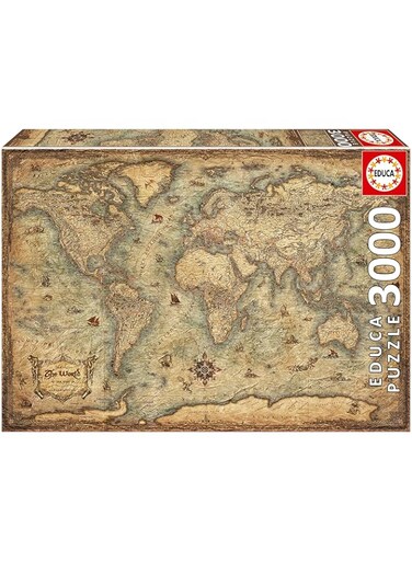 Educa - 3000 piece puzzle for adults   Mapamundi. Measurement: 120 x 85 cm. Includes Lost to Stock Part Service. Recommended 14 Years (19567)