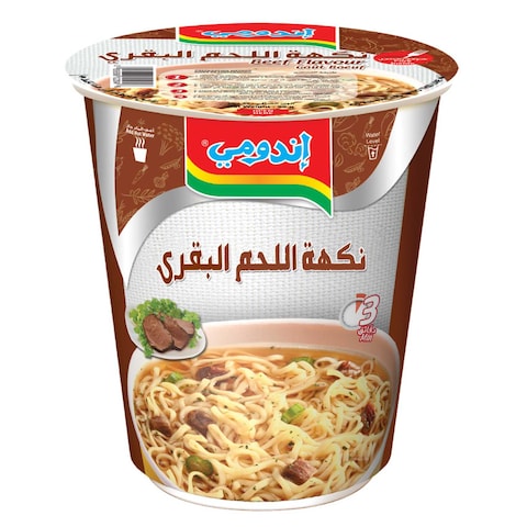 Indomie Instant Noodles, Halal Certified, Beef Flavour Cup 60g