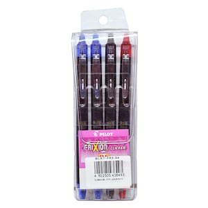 Pilot Frixion Clicker Erasable Colour Retractable Ball Pen 4 PCS