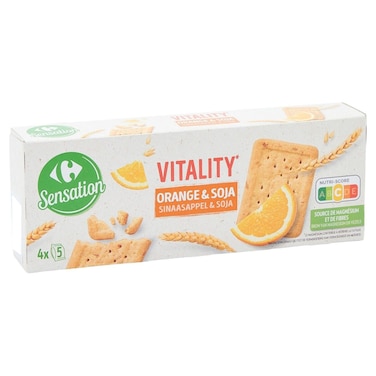 Carrefour Sensation Soya and Orange Biscuits, 200g