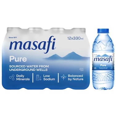 Masafi Pure Drinking Water 330ml Pack of 12