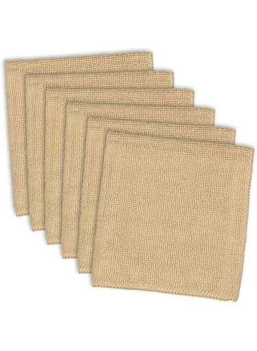 DII Microfiber Multi-Purpose Cleaning Cloths Perfect for Kitchens, Dishes, Car, Dusting, Drying Rags, 12 x 12, Set of 6 - Taupe