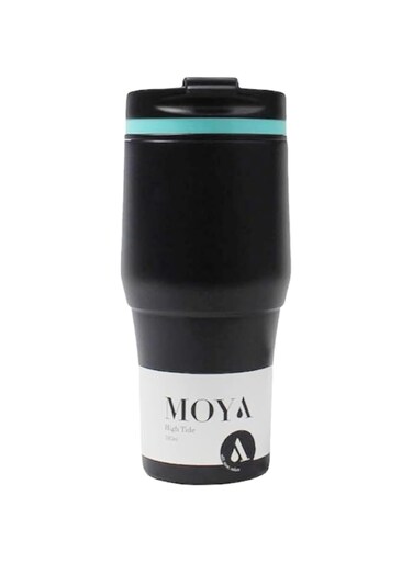 Moya &quot;High Tide&quot; 380ml Insulated Travel Coffee Mug Blue/Black   Double-Walled Stainless Steel, Leakproof &amp; BPA-Free   Keeps Drinks Hot for 12H &amp; Cold for 24H   Perfect for Work, Gym, Outdoor &amp; Travel