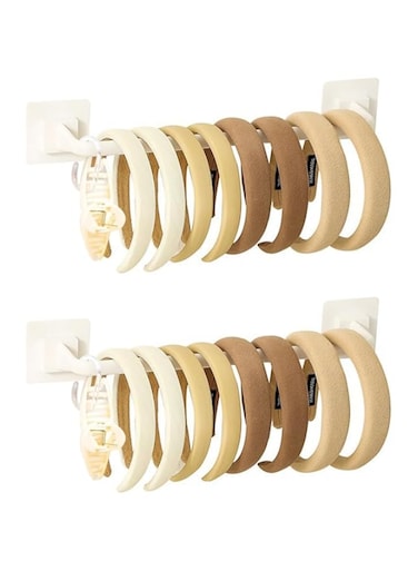 2PCS Hanging Claw Clip Organizer Holder,Headband Organizer,Hair Hoop Organizer,Hairband Rack Holder,Headband Storage Holder for Women and Girls